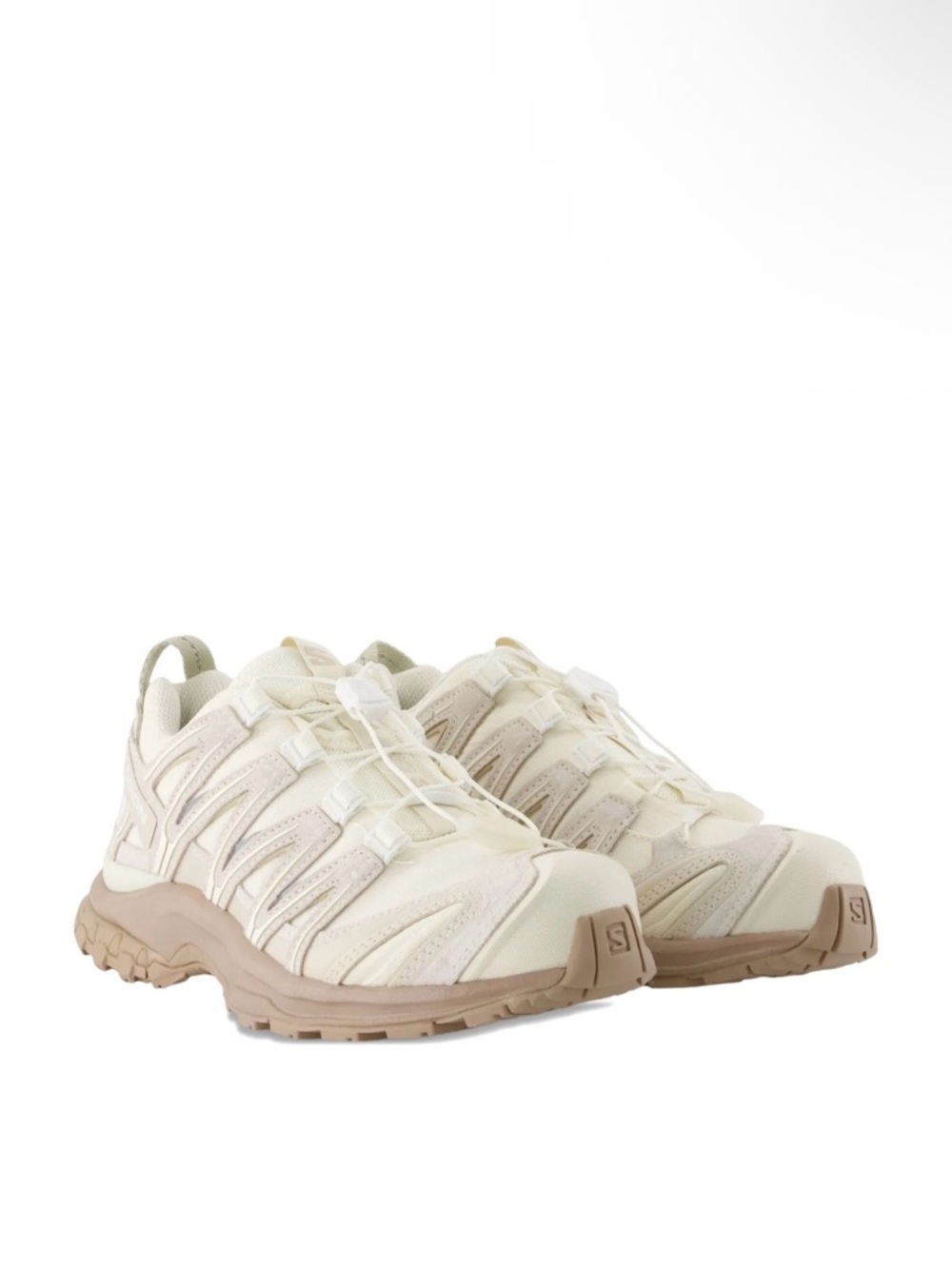Salomon Women's Cream and Tan Sneakers - XA Pro 3D - never been worn still boxed